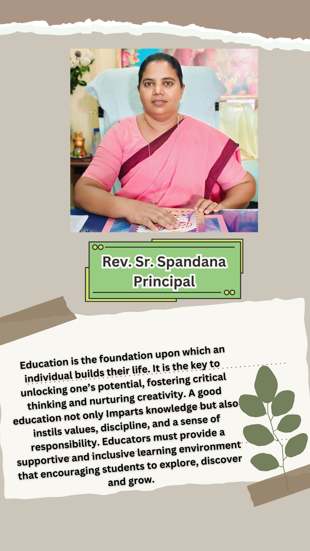 Pricepal Message Principal Message – St Mary's High School Narsampet